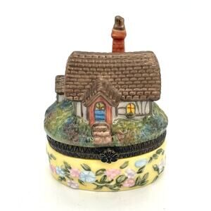 Porcelain Thomas Kinkade Chandler's Cottage Hinged Trinket Box